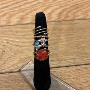 Elegant Rose Gold and Black Ring Set